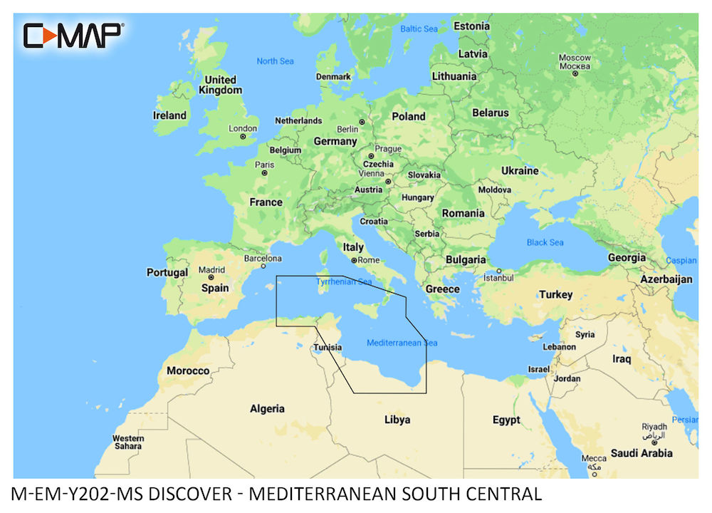 C-MAP® DISCOVER™ - Mediterranean South Central