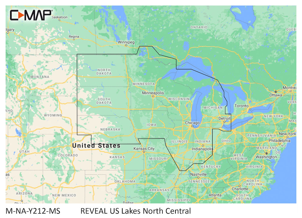 C-MAP® REVEAL™ - US Lakes North Central